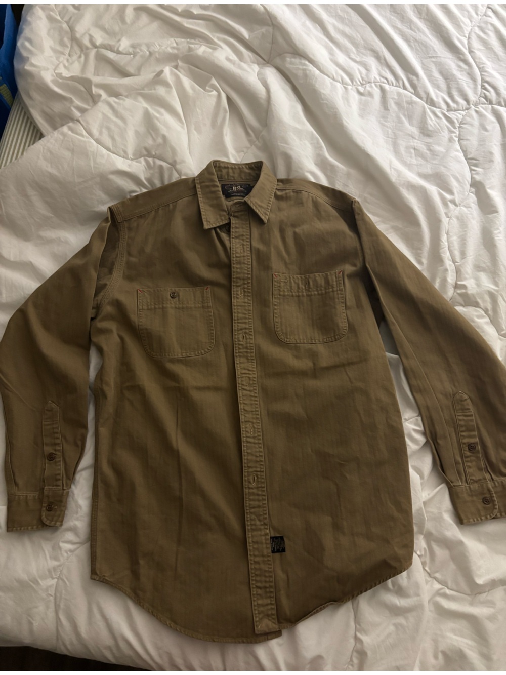 RRL Men's Olive Brown Utility Shirt Jacket